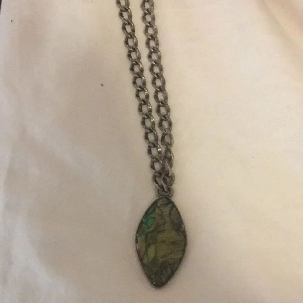 Vintage Abalone Shell Pendant Necklace
